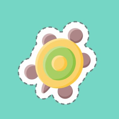 Çıkartma çizgisi Kaplumbağa Eti 'ni kesti. Deniz ürünleri sembolü için uygun. Basit dizayn edilebilir. tasarım şablonu. Basit resimleme