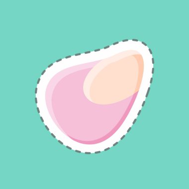 Çıkartma çizgisi İstiridye 'yi kesti. Deniz ürünleri sembolü için uygun. Basit dizayn edilebilir. tasarım şablonu. Basit resimleme