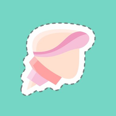 Çıkartma şeridi kesilmiş. Deniz ürünleri sembolü için uygun. Basit dizayn edilebilir. tasarım şablonu. Basit resimleme