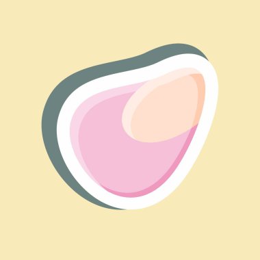 Çıkartmalı istiridye. Deniz ürünleri sembolü için uygun. Basit dizayn edilebilir. tasarım şablonu. Basit resimleme