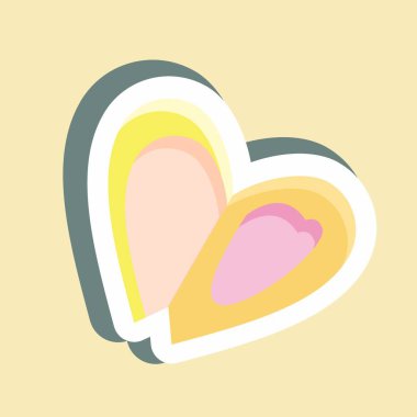 Çıkartmalı midye. Deniz ürünleri sembolü için uygun. Basit dizayn edilebilir. tasarım şablonu. Basit resimleme