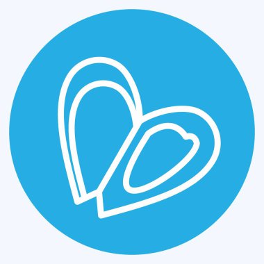 İkon midye. Deniz ürünleri sembolü için uygun. Mavi gözlü. Basit dizayn edilebilir. tasarım şablonu. Basit resimleme