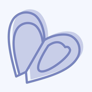 İkon midye. Deniz ürünleri sembolü için uygun. İki ton stili. Basit dizayn edilebilir. tasarım şablonu. Basit resimleme