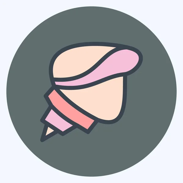 Icône Conch Adapté Symbole Des Fruits Mer Couleur Mate Style — Image vectorielle