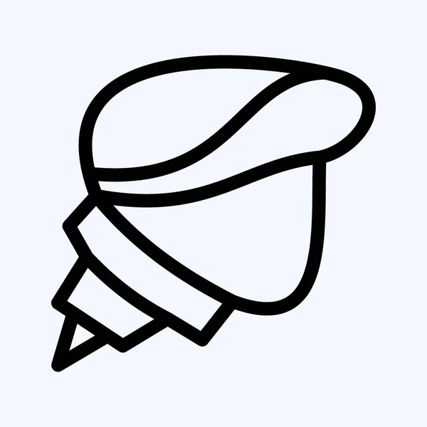 Εικονίδιο Conch Κατάλληλο Για Σύμβολο Θαλασσινών Στυλ Γραμμής Απλό Σχεδιασμό — Διανυσματικό Αρχείο