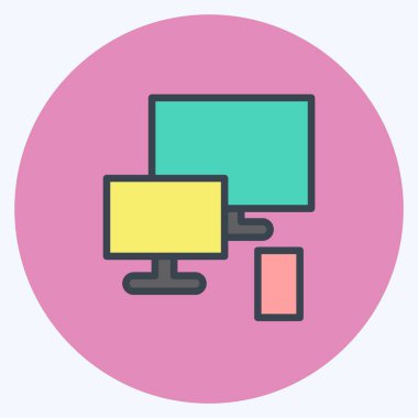 Simge yanıt veriyor. Başlangıç simgesi için uygun. renk arkadaşı stili. Basit dizayn edilebilir. tasarım şablonu. Basit resimleme