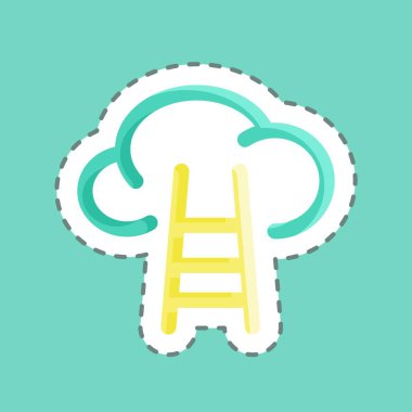 Çıkartma çizgisi Kariyer 'i kesti. Başlangıç simgesi için uygun. Basit dizayn edilebilir. tasarım şablonu. Basit resimleme