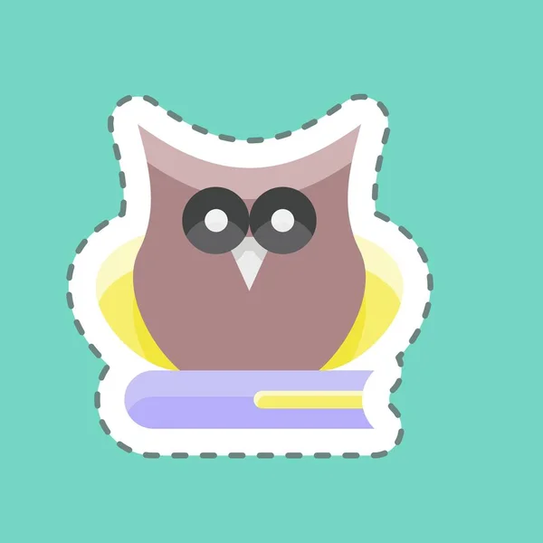Sticker Line Cut Knowledge Suitable Startup Symbol Simple Design Editable — Image vectorielle