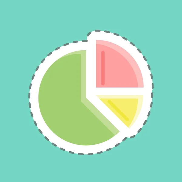 Sticker Line Cut Analytics Suitable Startup Symbol Simple Design Editable — Stock Vector