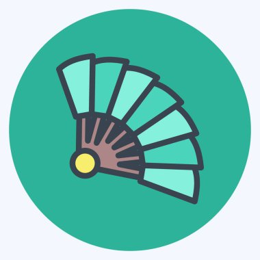 Simge El hayranı. Japon sembolü için uygun. renk arkadaşı stili. Basit dizayn edilebilir. tasarım şablonu. Basit resimleme