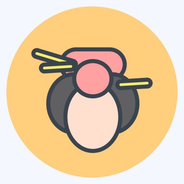 Simge geyşası. Japon sembolü için uygun. renk arkadaşı stili. Basit dizayn edilebilir. tasarım şablonu. Basit resimleme