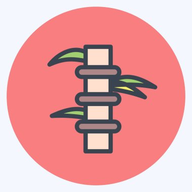 Simge Bambu. Japon sembolü için uygun. renk arkadaşı stili. Basit dizayn edilebilir. tasarım şablonu. Basit resimleme