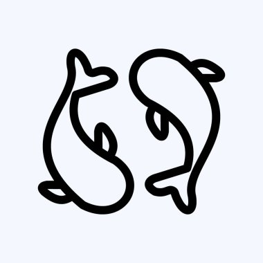 Simge Sazanları. Japon sembolü için uygun. Sıra tarzı. Basit dizayn edilebilir. tasarım şablonu. Basit resimleme