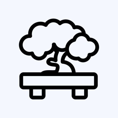 Icon Bonsai. Japon sembolü için uygun. Sıra tarzı. Basit dizayn edilebilir. tasarım şablonu. Basit resimleme