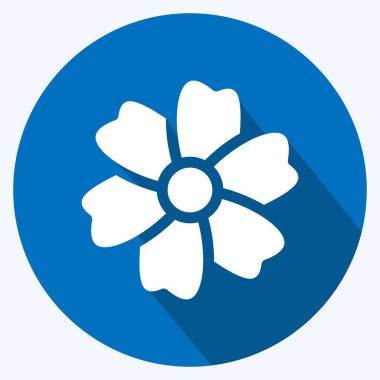 Simge Sakura. Japon sembolü için uygun. Uzun gölge tarzı. Basit dizayn edilebilir. tasarım şablonu. Basit resimleme