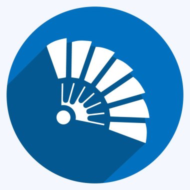 Simge El hayranı. Japon sembolü için uygun. Uzun gölge tarzı. Basit dizayn edilebilir. tasarım şablonu. Basit resimleme