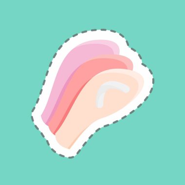 Etiket çizgisi Sashimi 'yi kesti. Japon sembolü için uygun. Basit dizayn edilebilir. tasarım şablonu. Basit resimleme