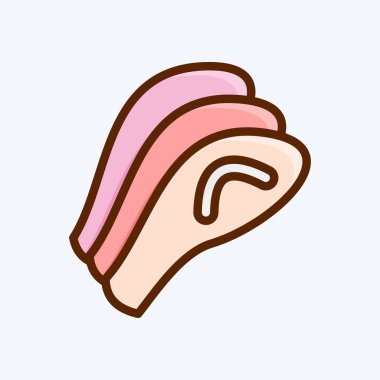 Simge Sashimi. Japon sembolü için uygun. Düz stil. Basit dizayn edilebilir. tasarım şablonu. Basit resimleme