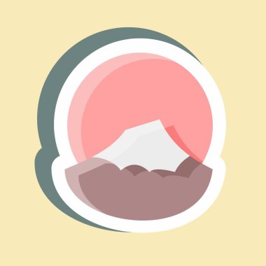 Etiket Fujiyama. Japon sembolü için uygun. Basit dizayn edilebilir. tasarım şablonu. Basit resimleme