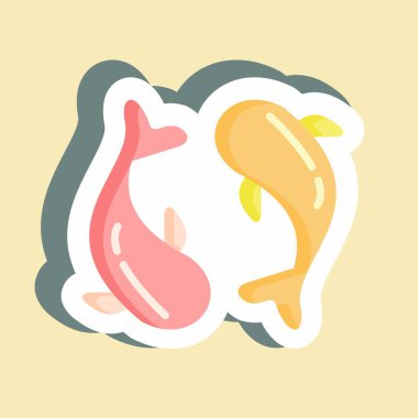 Etiket Sazanları. Japon sembolü için uygun. Basit dizayn edilebilir. tasarım şablonu. Basit resimleme