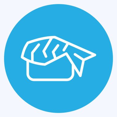 Simge Suşi. Japon sembolü için uygun. Mavi gözlü. Basit dizayn edilebilir. tasarım şablonu. Basit resimleme