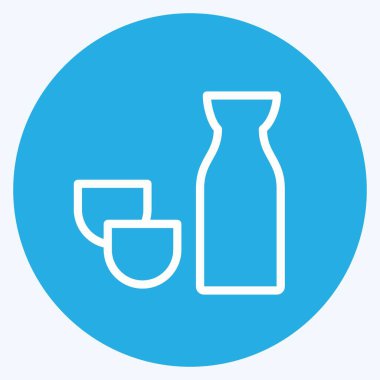 Simge Sake. Japon sembolü için uygun. Mavi gözlü. Basit dizayn edilebilir. tasarım şablonu. Basit resimleme