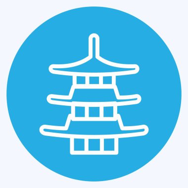 Simge Pagoda. Japon sembolü için uygun. Mavi gözlü. Basit dizayn edilebilir. tasarım şablonu. Basit resimleme