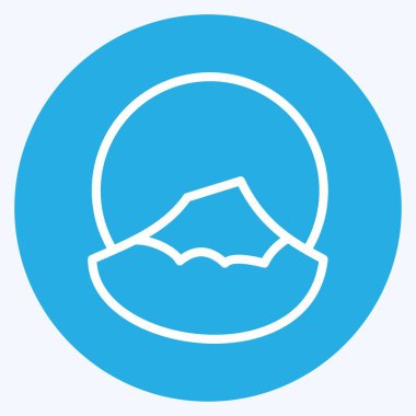 İcon Fujiyama. Japon sembolü için uygun. Mavi gözlü. Basit dizayn edilebilir. tasarım şablonu. Basit resimleme