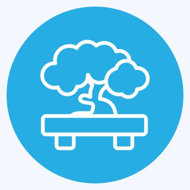 Icon Bonsai. Japon sembolü için uygun. Mavi gözlü. Basit dizayn edilebilir. tasarım şablonu. Basit resimleme