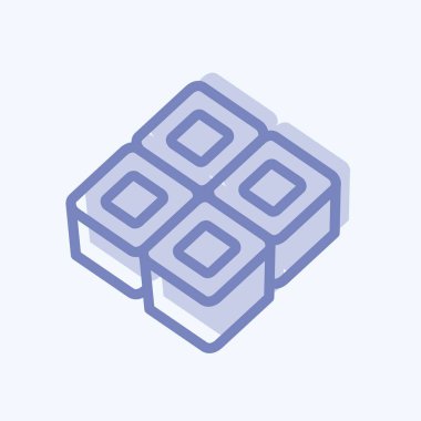 Simge suşi ruloları. Japon sembolü için uygun. İki ton stili. Basit dizayn edilebilir. tasarım şablonu. Basit resimleme