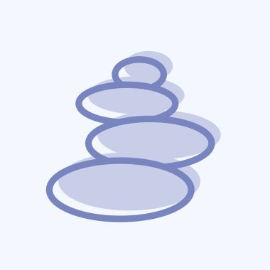 Simge Taşı. Japon sembolü için uygun. İki ton stili. Basit dizayn edilebilir. tasarım şablonu. Basit resimleme