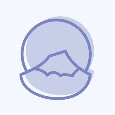 İcon Fujiyama. Japon sembolü için uygun. İki ton stili. Basit dizayn edilebilir. tasarım şablonu. Basit resimleme