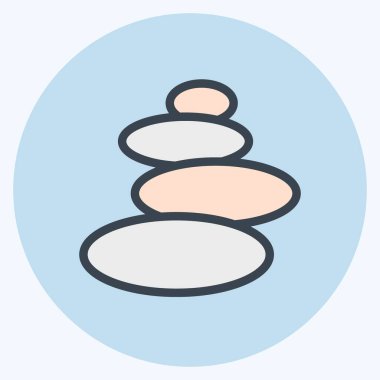 Simge Taşı. Japon sembolü için uygun. renk arkadaşı stili. Basit dizayn edilebilir. tasarım şablonu. Basit resimleme