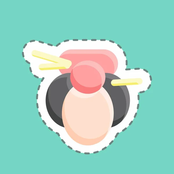 Sticker Line Cut Geisha Suitable Japanese Symbol Simple Design Editable — ストックベクタ
