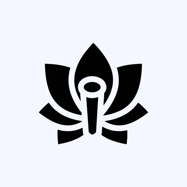 Ikone Lotus Passend Für Japanische Symbole Glyphen Stil Einfaches Design — Stockvektor