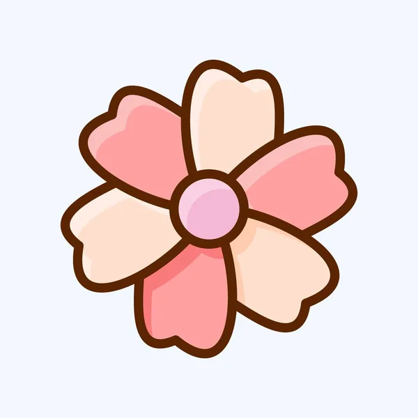 Icon Sakura Suitable Japanese Symbol Flat Style Simple Design Editable — 스톡 벡터