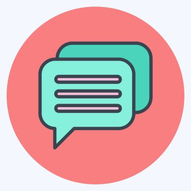 Simge Mesajları. Marka sembolü için uygun. renk arkadaşı stili. Basit dizayn edilebilir. tasarım şablonu. Basit resimleme