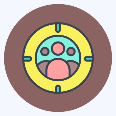 Simge Kişiliği. Marka sembolü için uygun. renk arkadaşı stili. Basit dizayn edilebilir. tasarım şablonu. Basit resimleme