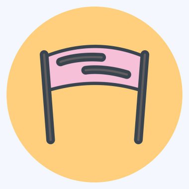 Simge sloganı. Marka sembolü için uygun. renk arkadaşı stili. Basit dizayn edilebilir. tasarım şablonu. Basit resimleme