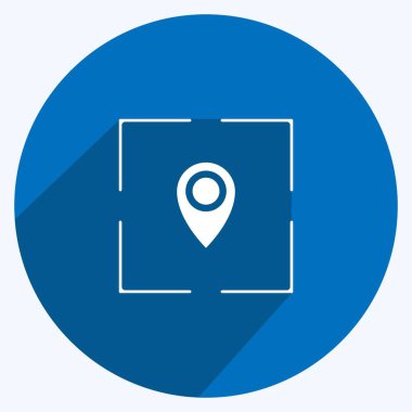 Simge konumu. Marka sembolü için uygun. Uzun gölge tarzı. Basit dizayn edilebilir. tasarım şablonu. Basit resimleme