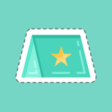 Etiket çizgisi Görsel Marka 'yı kesti. Marka sembolü için uygun. Basit dizayn edilebilir. tasarım şablonu. Basit resimleme