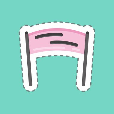 Etiket Slogan 'ı kesti. Marka sembolü için uygun. Basit dizayn edilebilir. tasarım şablonu. Basit resimleme