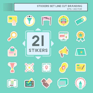 Çıkartma çizgisi, Set Markalaşması. Marka sembolü için uygun. Basit dizayn edilebilir. tasarım şablonu. Basit resimleme