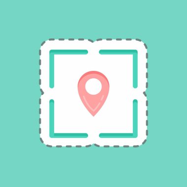 Çıkartma çizgisi konumlandırmayı kesti. Marka sembolü için uygun. Basit dizayn edilebilir. tasarım şablonu. Basit resimleme