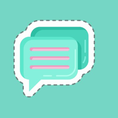 Çıkartma hattı mesajları kesti. Marka sembolü için uygun. Basit dizayn edilebilir. tasarım şablonu. Basit resimleme