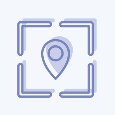 Simge konumu. Marka sembolü için uygun. İki ton stili. Basit dizayn edilebilir. tasarım şablonu. Basit resimleme