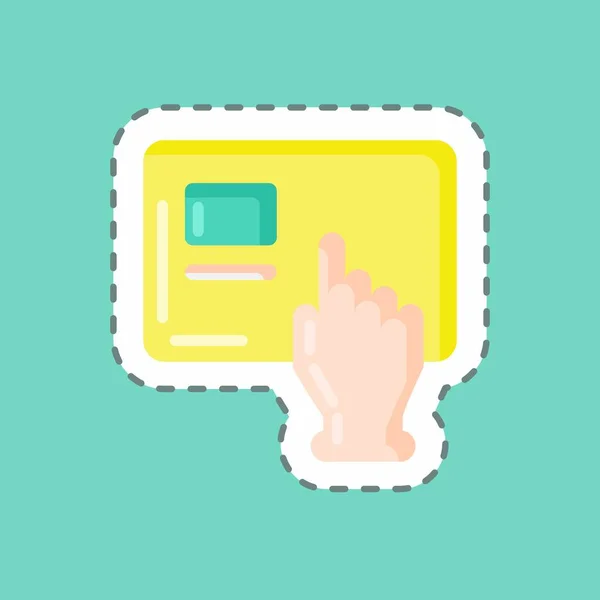 Sticker Line Cut Advertising Suitable Branding Symbol Simple Design Editable — Vetor de Stock