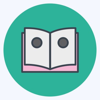 Simge okuma. Eğitim sembolü için uygun. renk arkadaşı stili. Basit dizayn edilebilir. tasarım şablonu. Basit resimleme