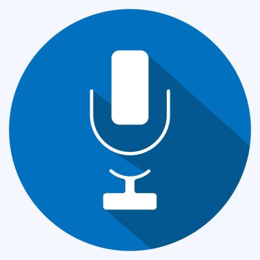 Simge Şarkıcılığı. Eğitim sembolü için uygun. Uzun gölge tarzı. Basit dizayn edilebilir. tasarım şablonu. Basit resimleme