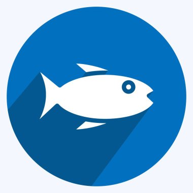 Simge balıkçılığı. Eğitim sembolü için uygun. Uzun gölge tarzı. Basit dizayn edilebilir. tasarım şablonu. Basit resimleme